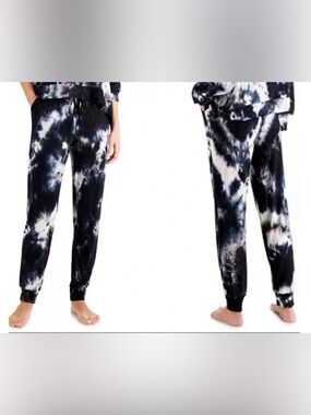 Jenni Black and White Tie-Dye Joggers